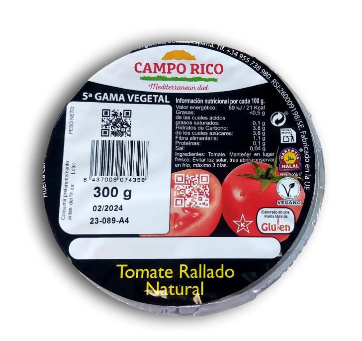 Tomate Natural rallado